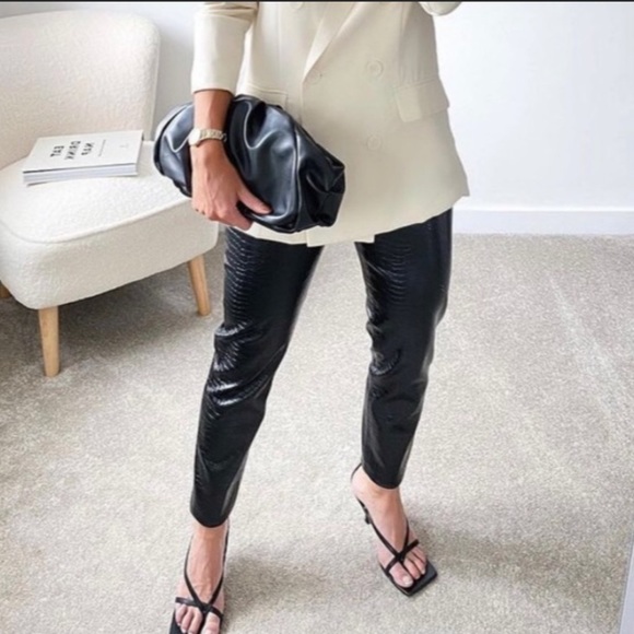 ZARA | Croc Embossed Cigarette Pant - Picture 5 of 6